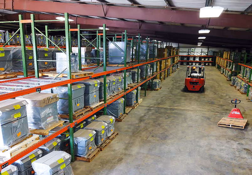 interior of maddox transformer dry-type transformer warehouse in fountain inn, sc