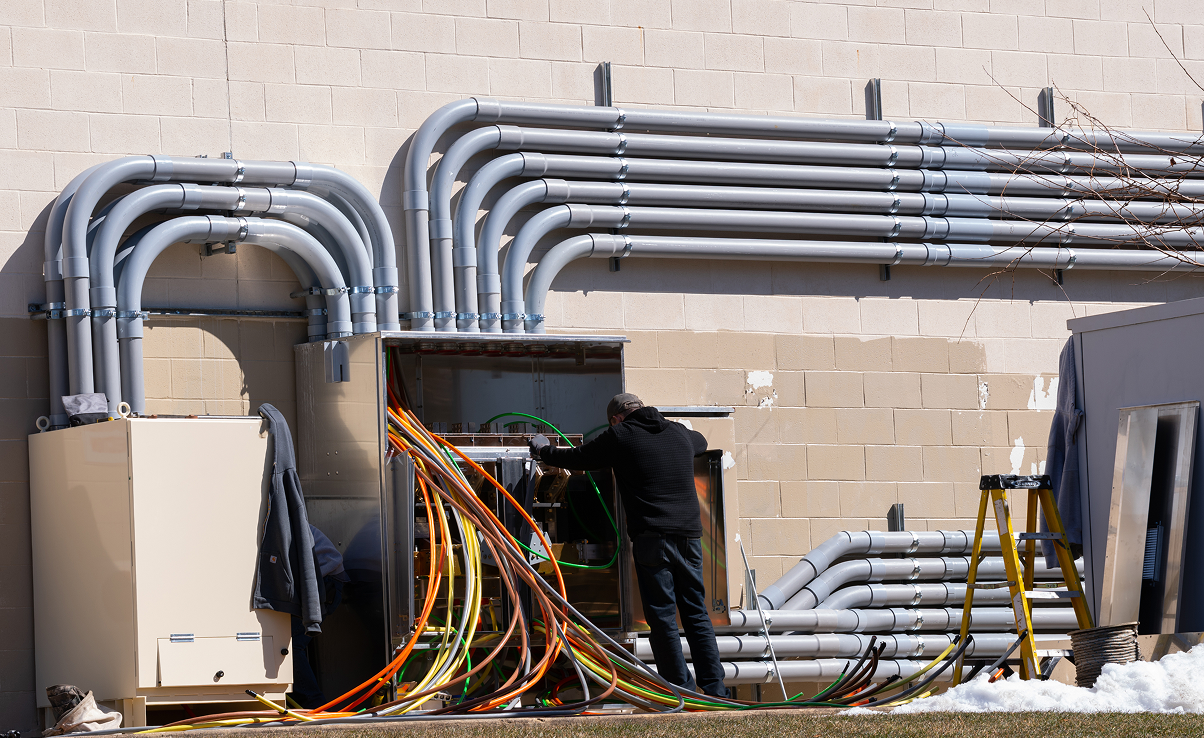 Aerial shot of Maddox's Victor Hill transformer yard