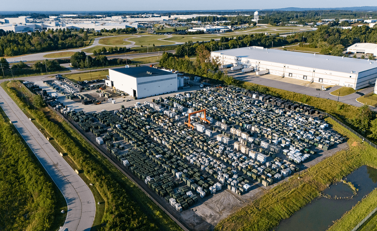 Aerial shot of Maddox's Victor Hill transformer yard