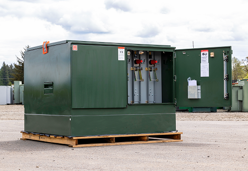 Maddox pad-mounted switchgear with door open
