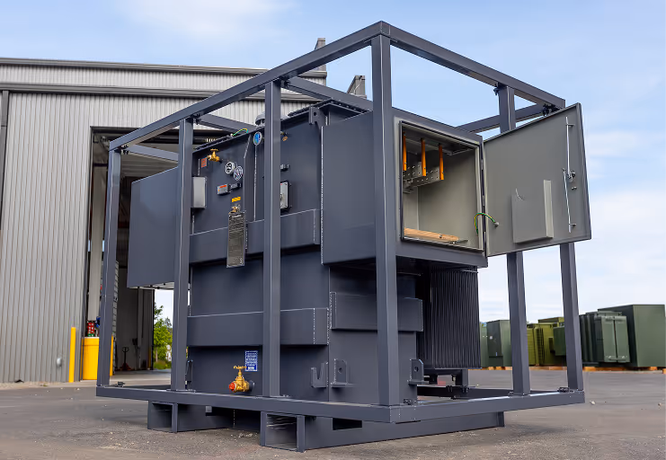 Maddox pad-mounted switchgear with door open