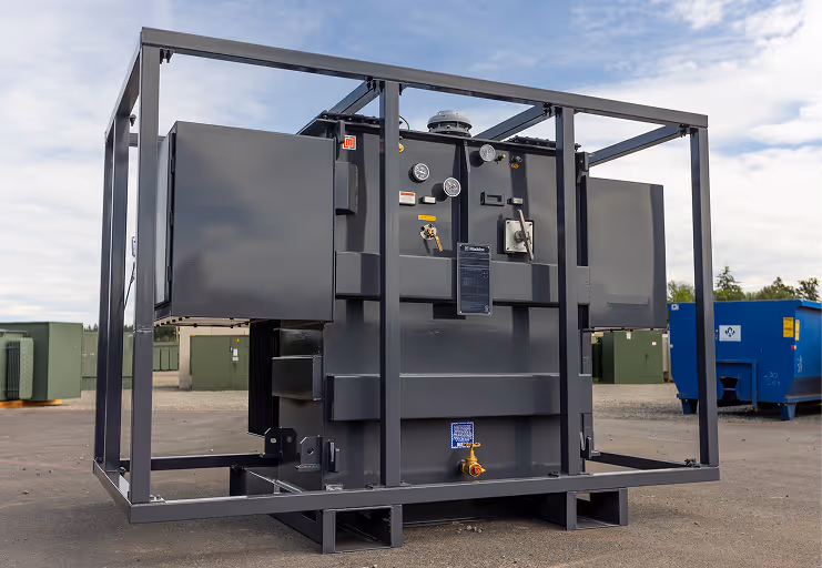 Maddox pad-mounted switchgear with both doors open