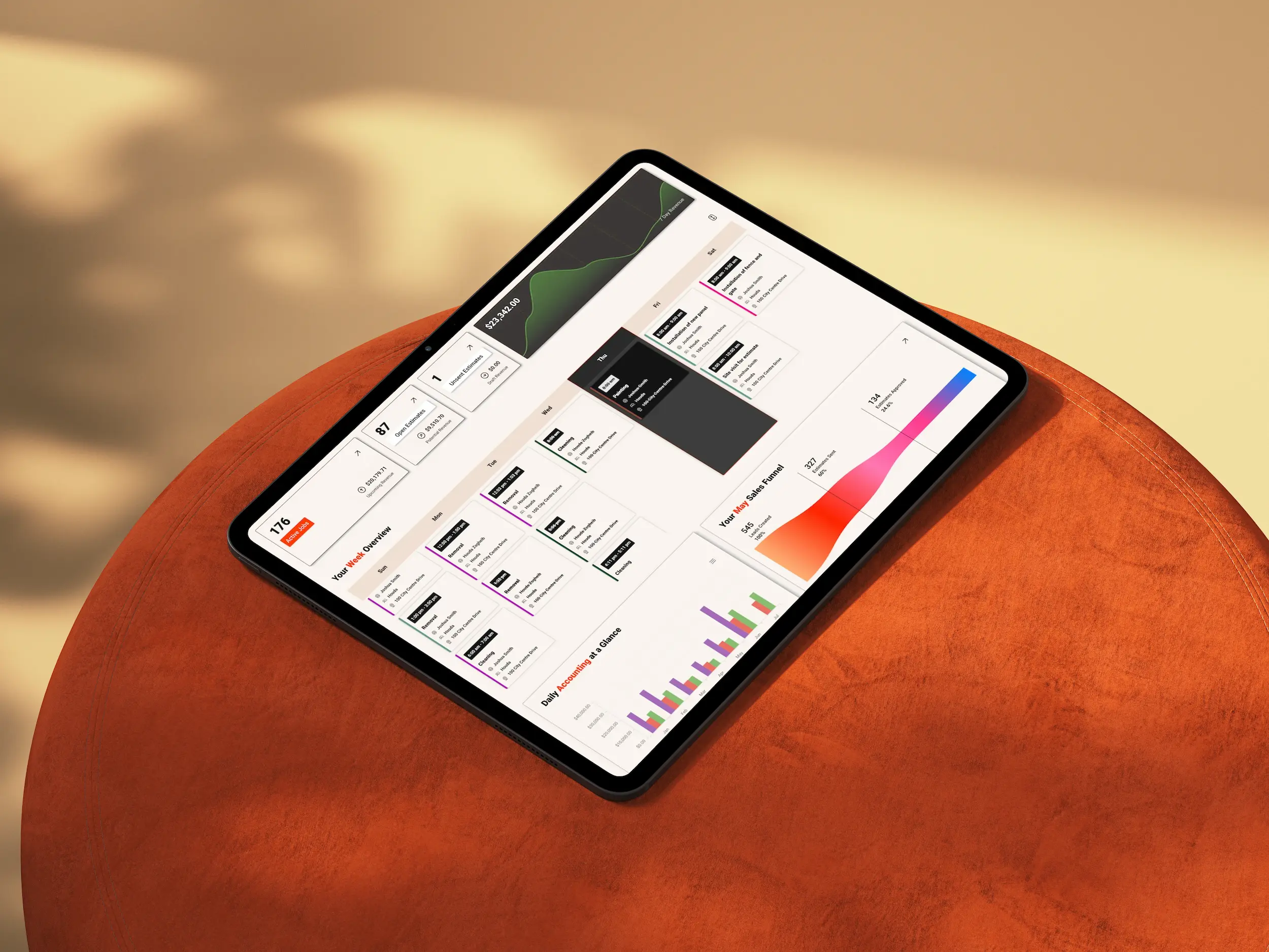 Clientility field service management software for small businesses displayed