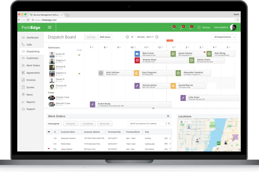 FieldEdge software dashboard