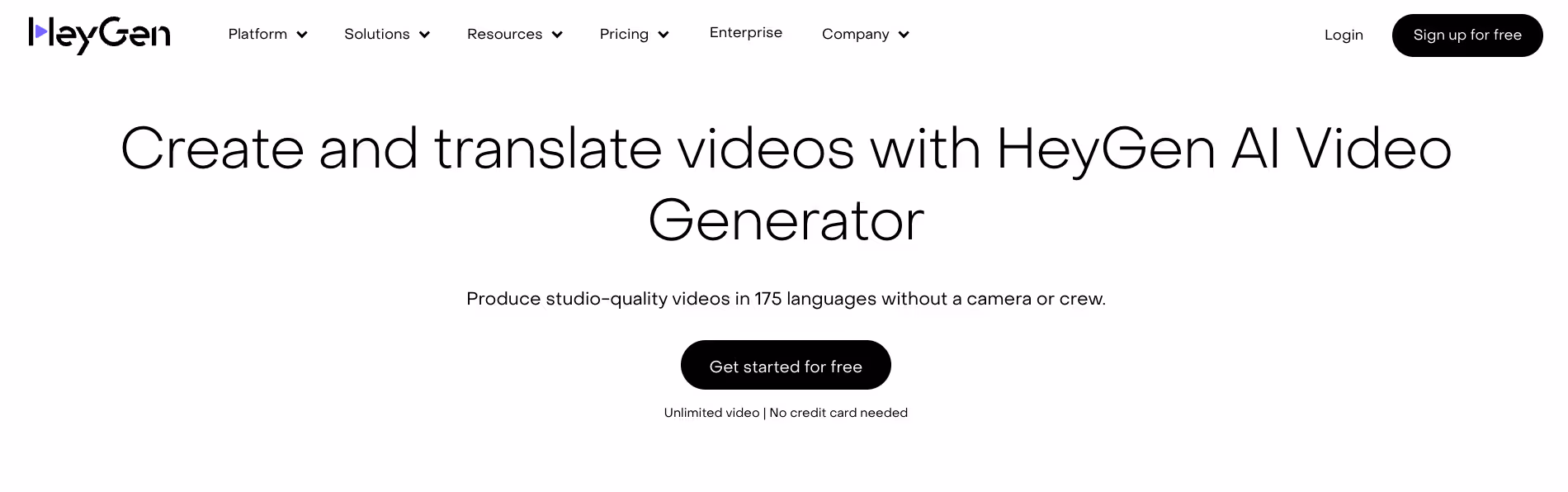 heygen homepage