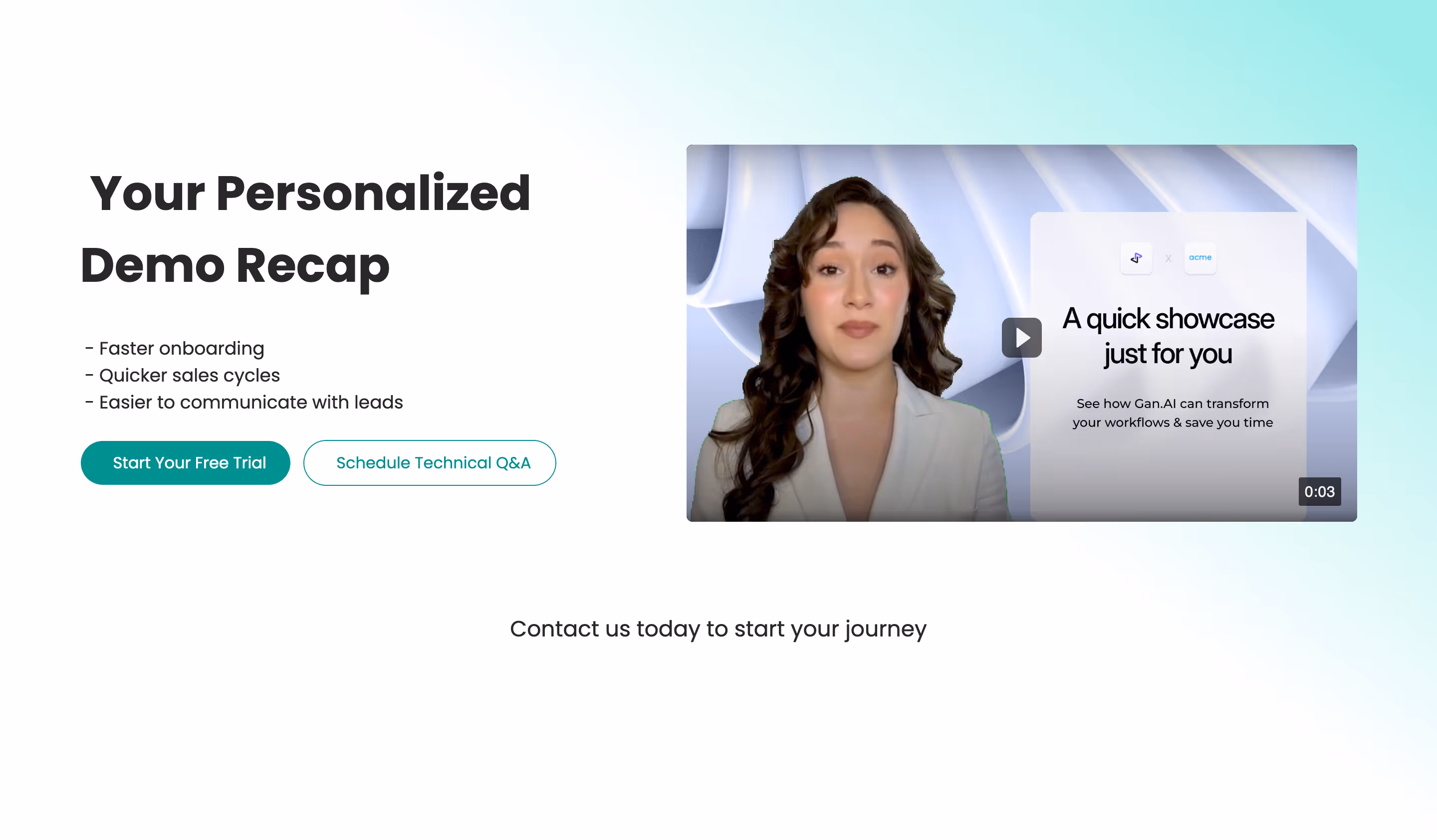 the helpful demo follow up video landing page
