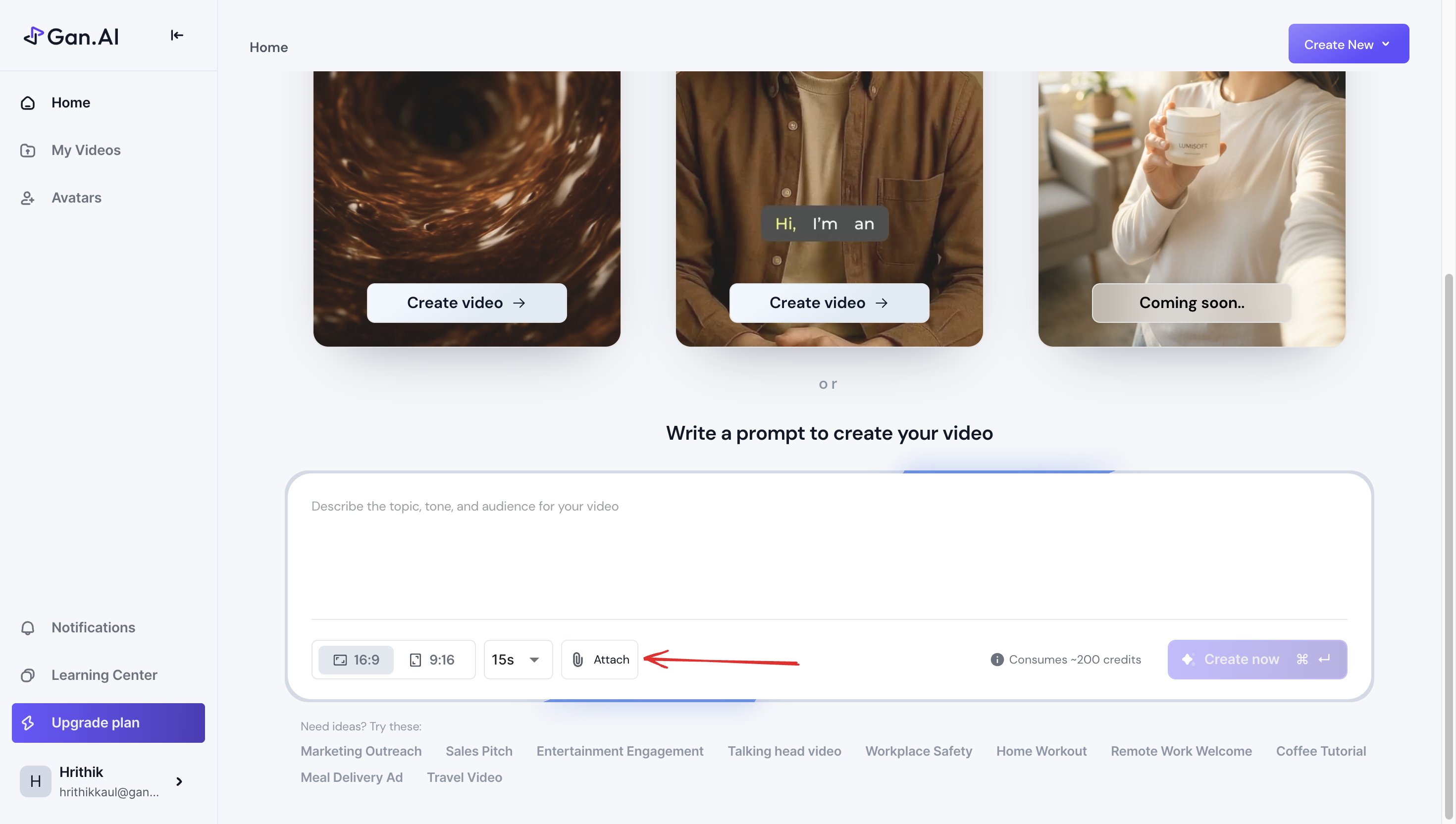 Upload your own images to create Youtube Shorts with AI