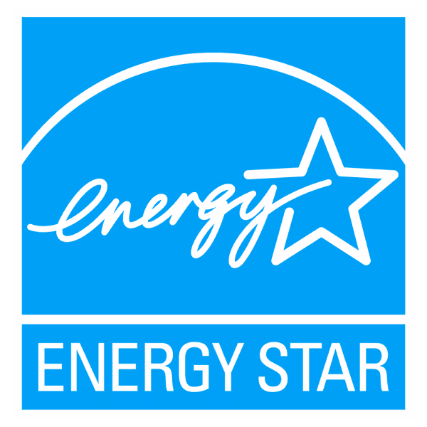 Blue Energy Star logo with the word energy in cursive and a star outline above the text ENERGY STAR.