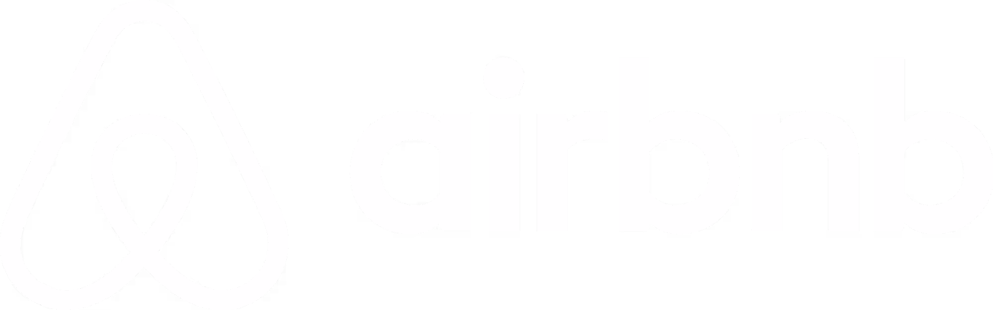 Airbnb logo with stylized heart-shaped location pin symbol and lowercase text.