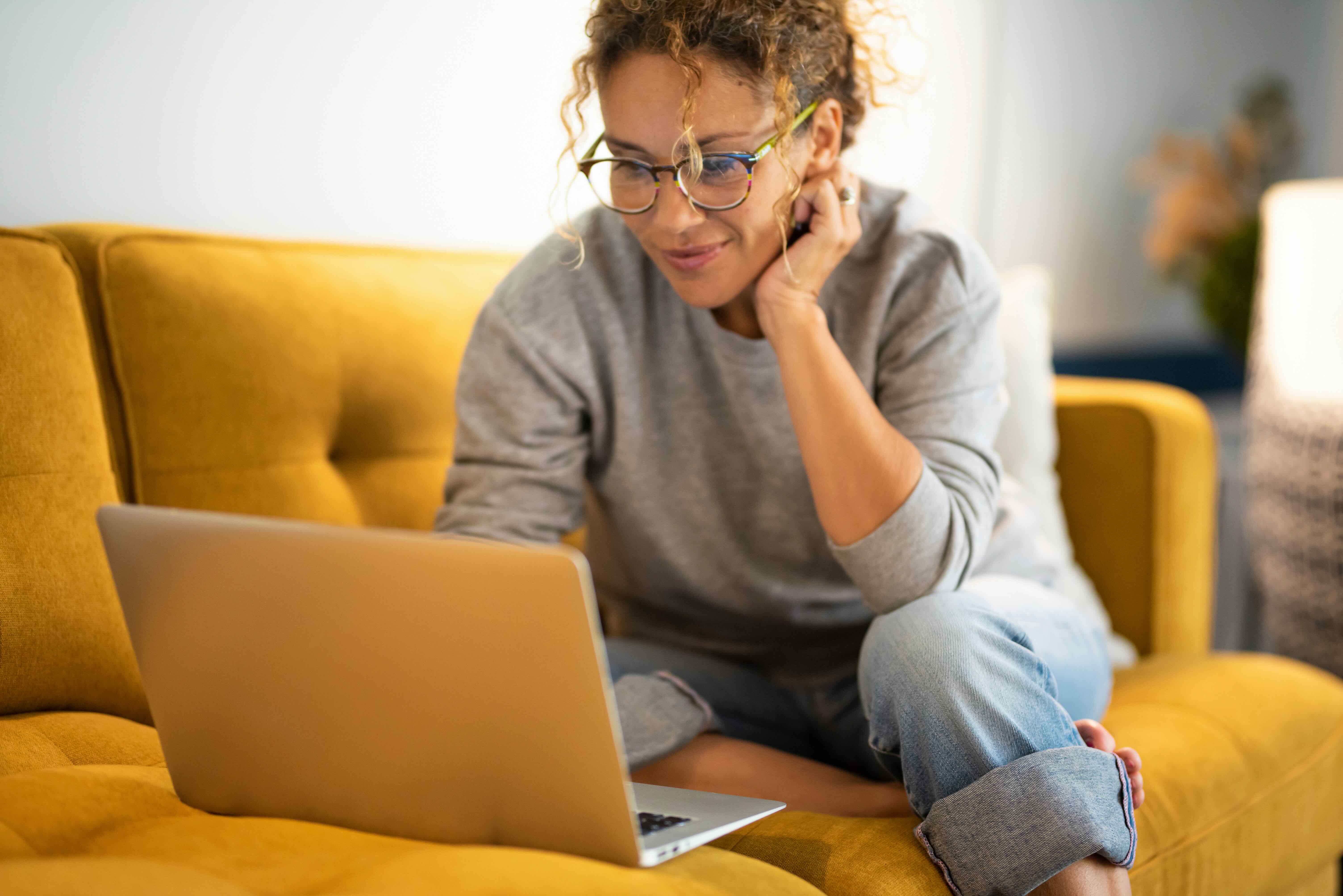 Picture of a woman looking at a computer