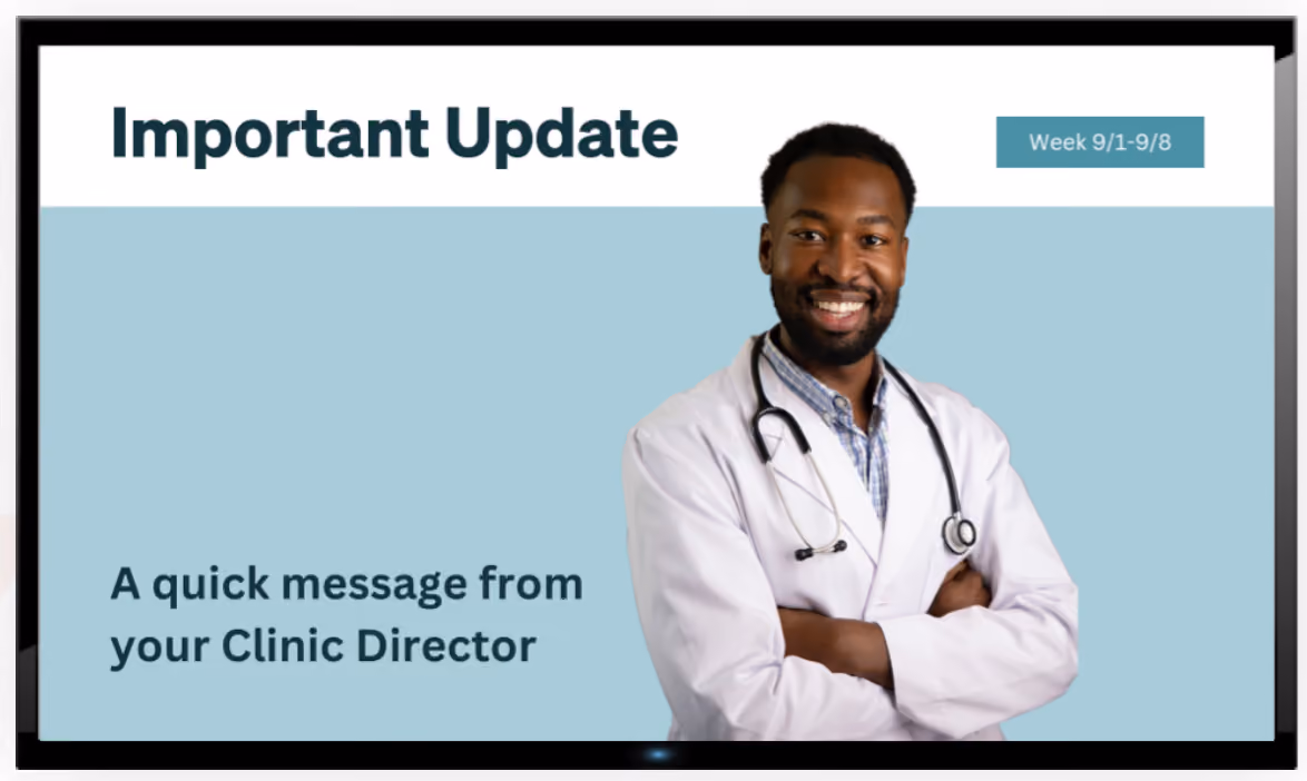 digital sign with important update