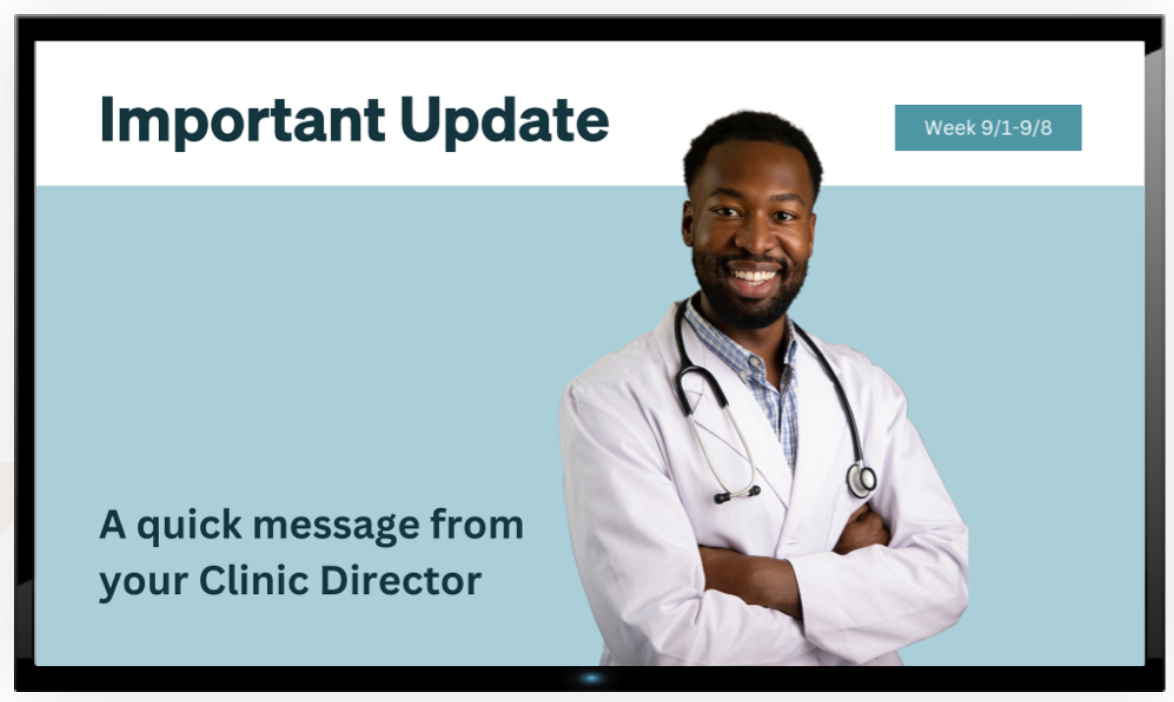 digital sign with important update