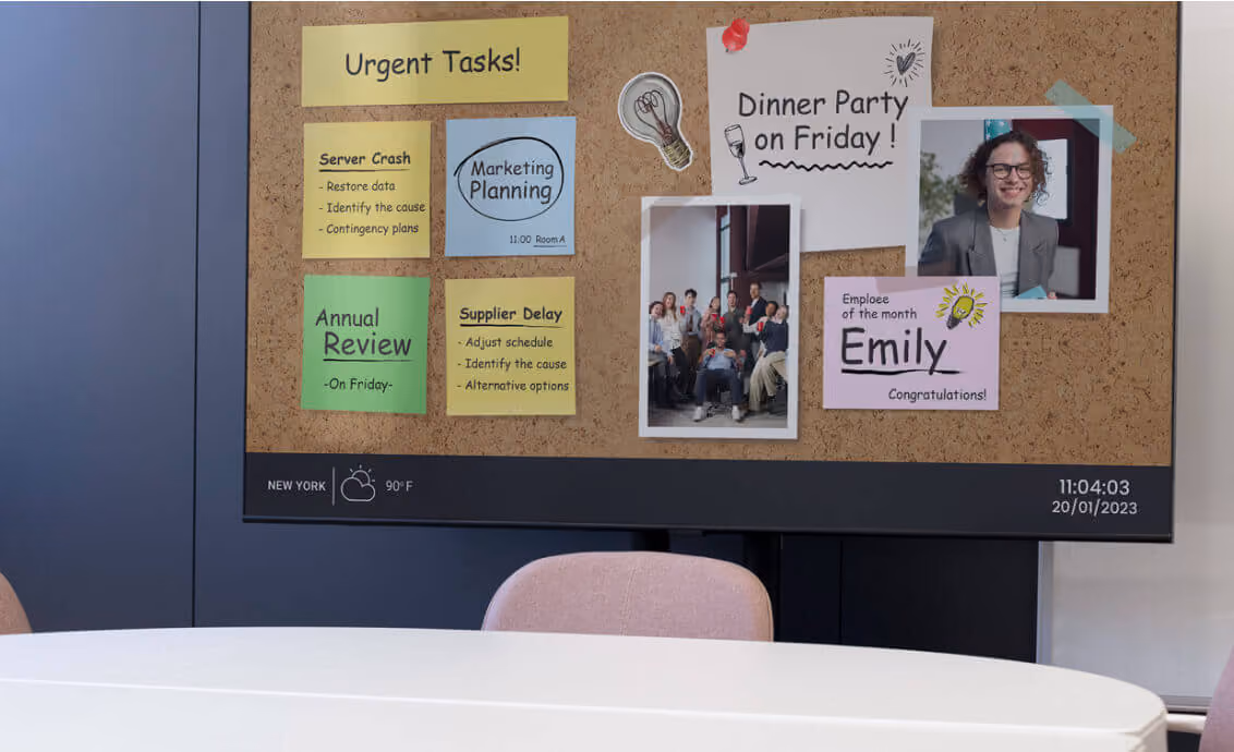 Company Newsfeed on large screen
