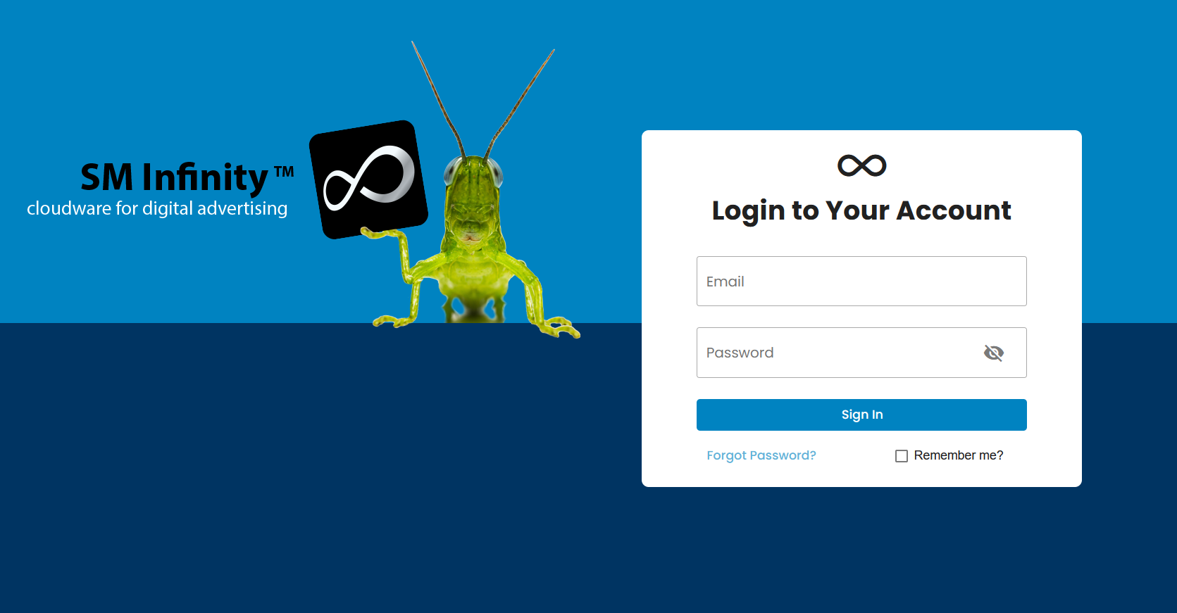 SM Infinity login interface