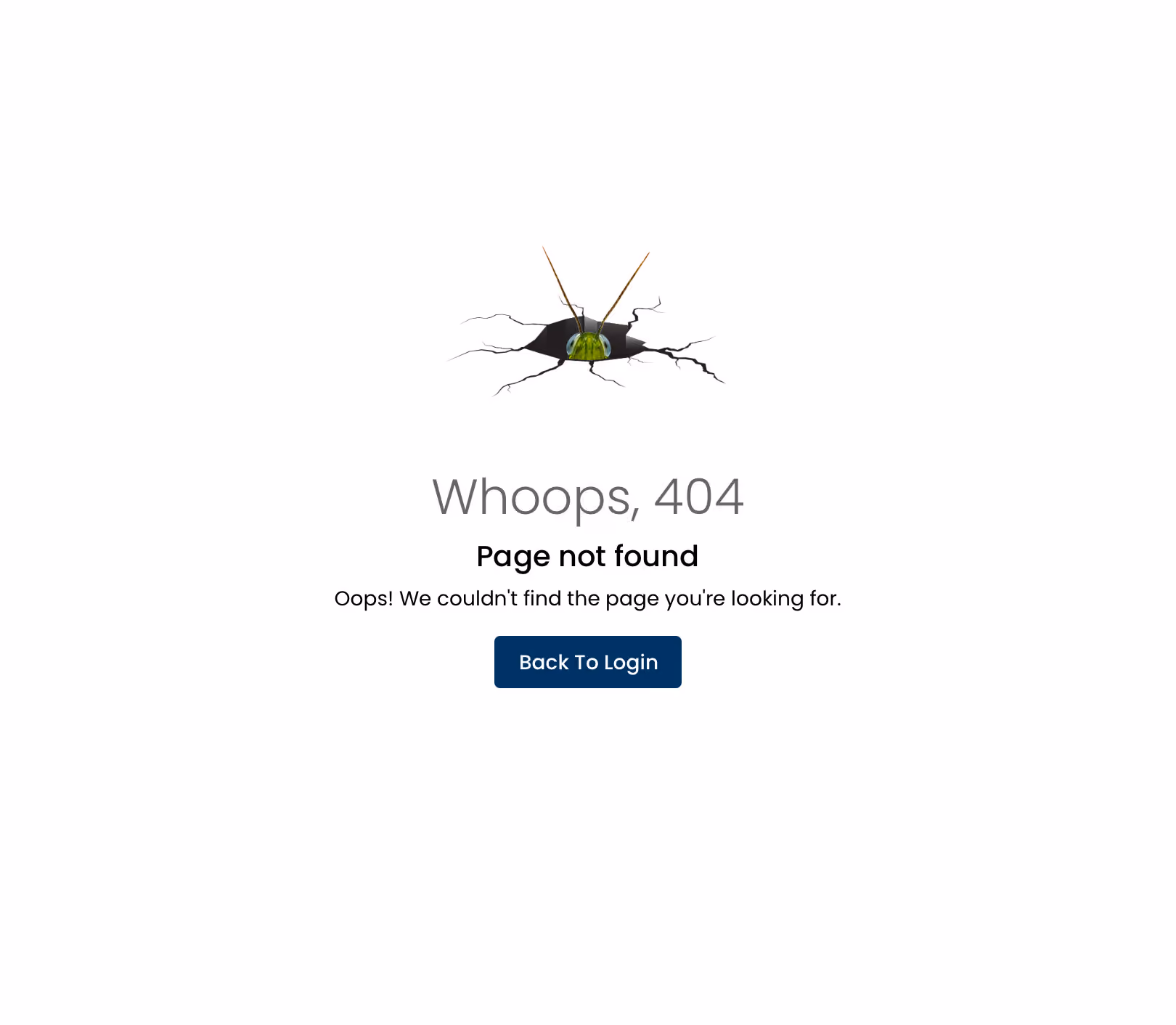 Error page 404 interface