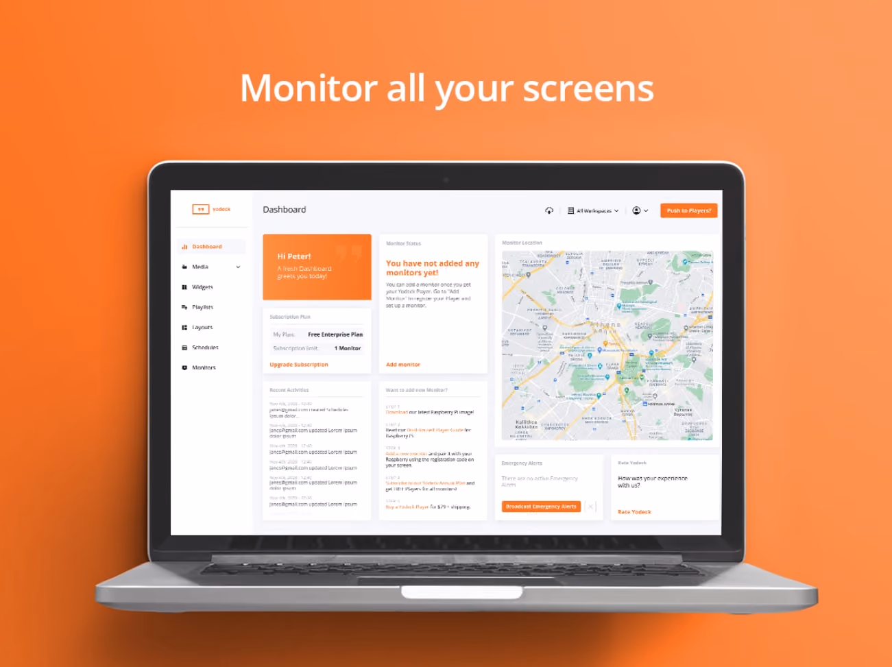 A close-up of a computer monitor showing multiple screens with analytics and performance metrics for monitoring purposes