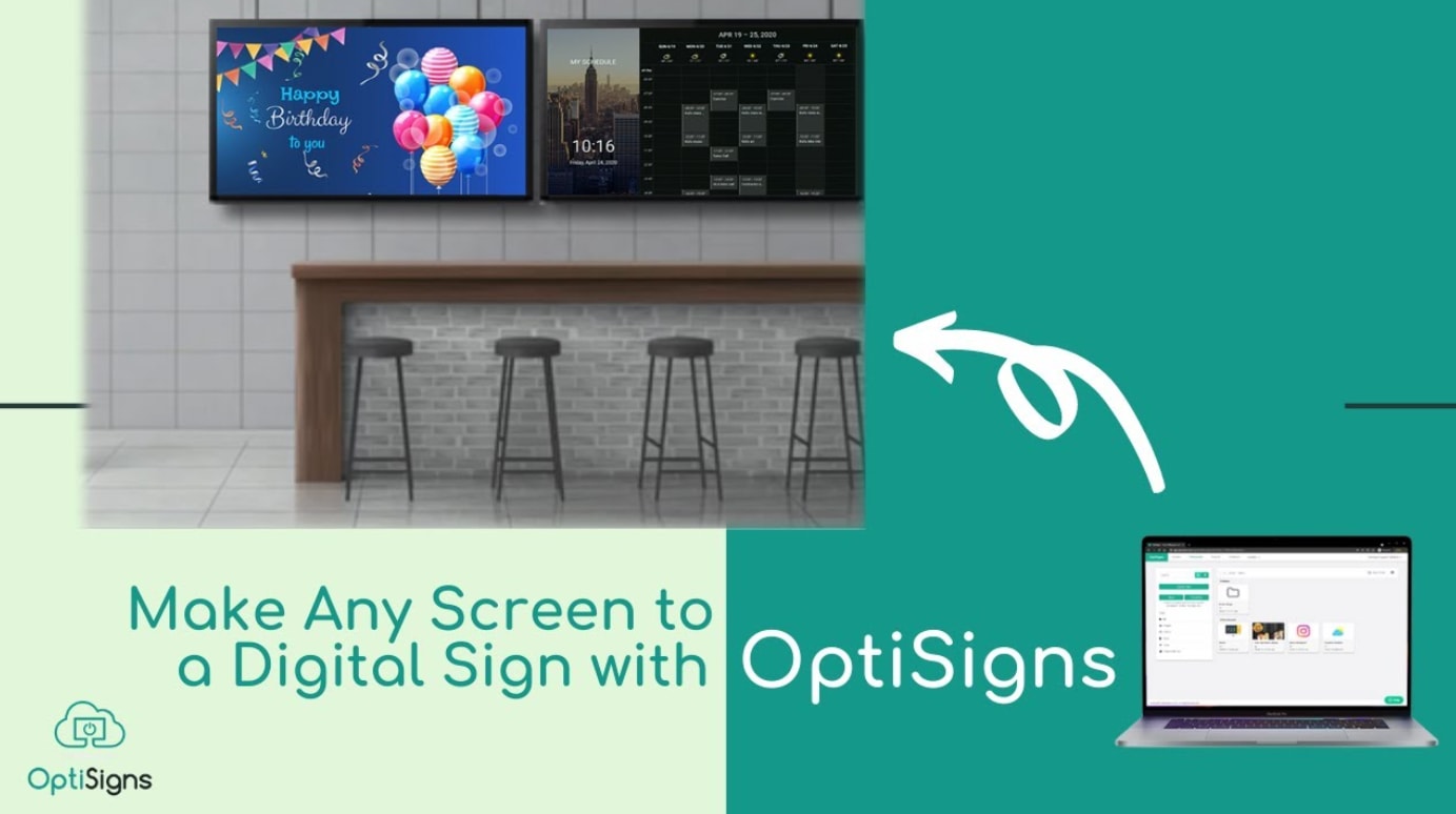 Transform any screen into a digital sign with optiSigns for effective communication and display solutions.  