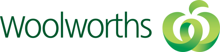 Woolworths logo with stylized green 'W' icon next to the word 'Woolworths'.