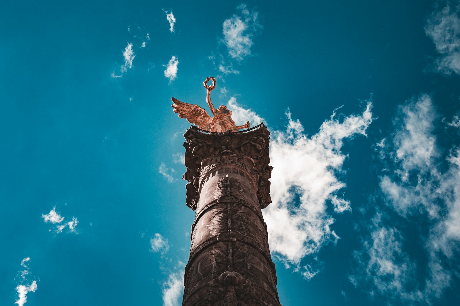Angel of Independence monument rising above the city in Mexico City