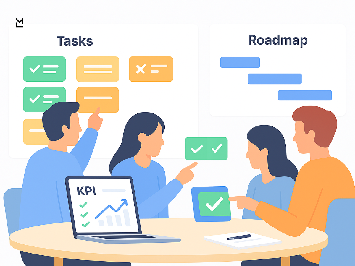 Team planning with tasks and roadmap
