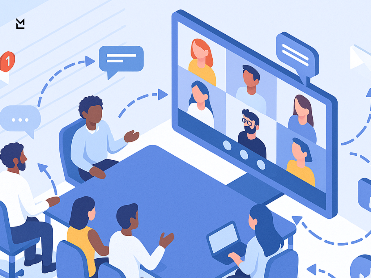 Hybrid meeting with in-person and remote team