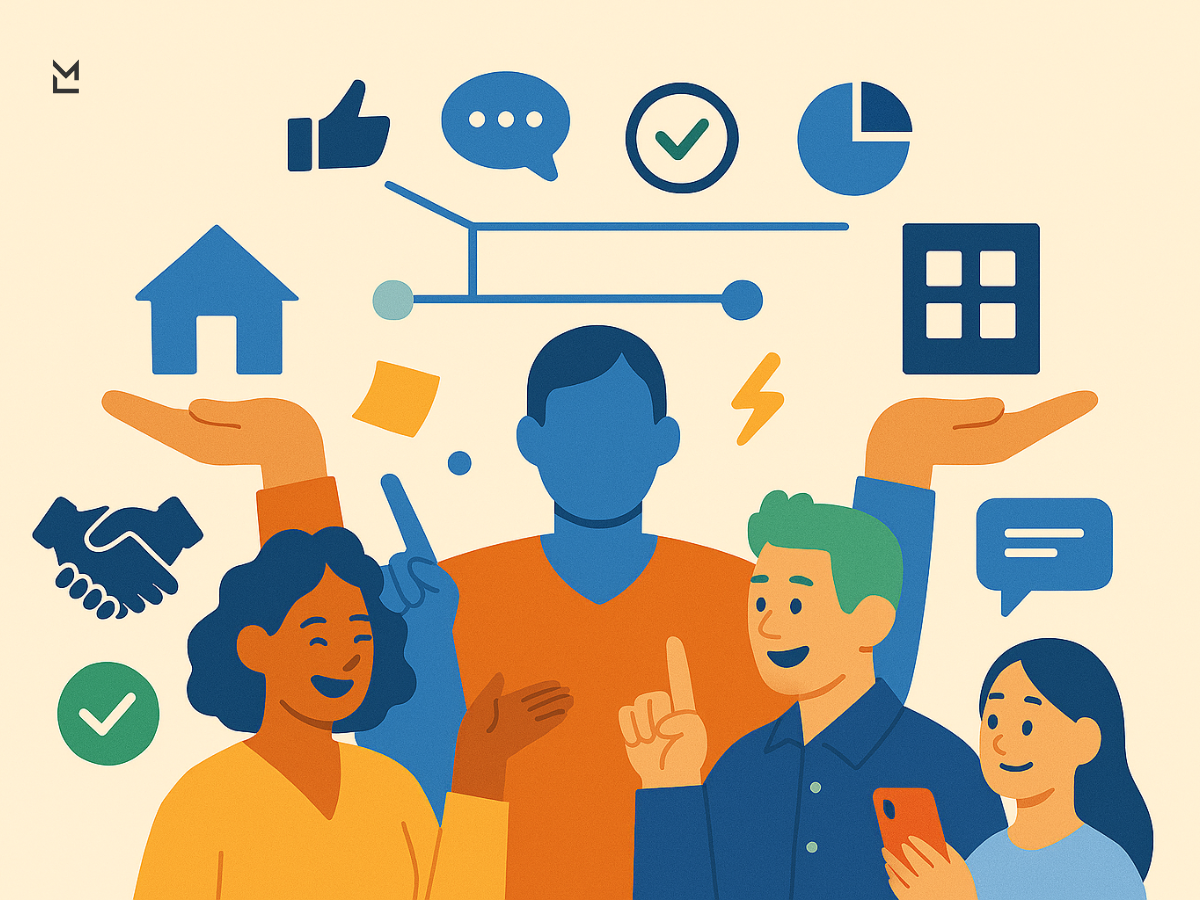 Global teamwork with digital connections