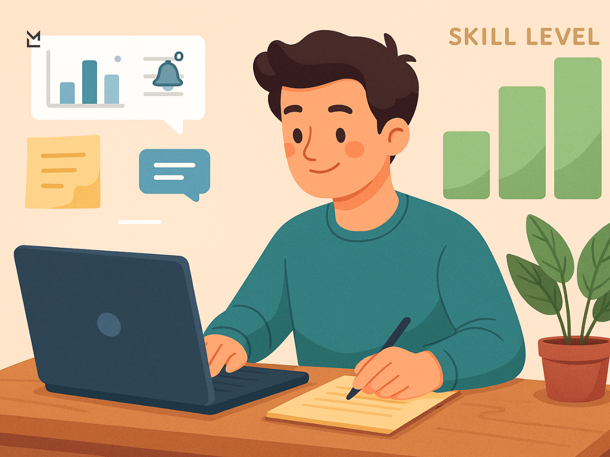 Employee learning with notes and graphs