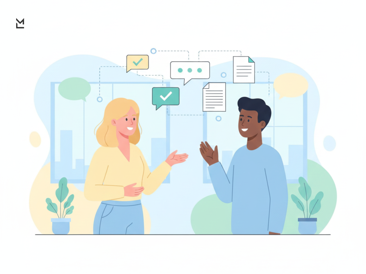 Clear communication between friendly coworkers