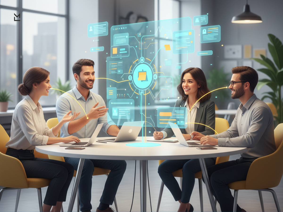 Group collaborating via holographic interface