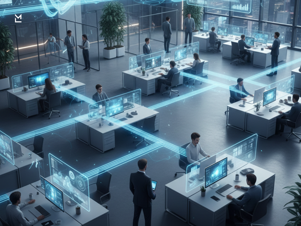 Connected office with data visualizations