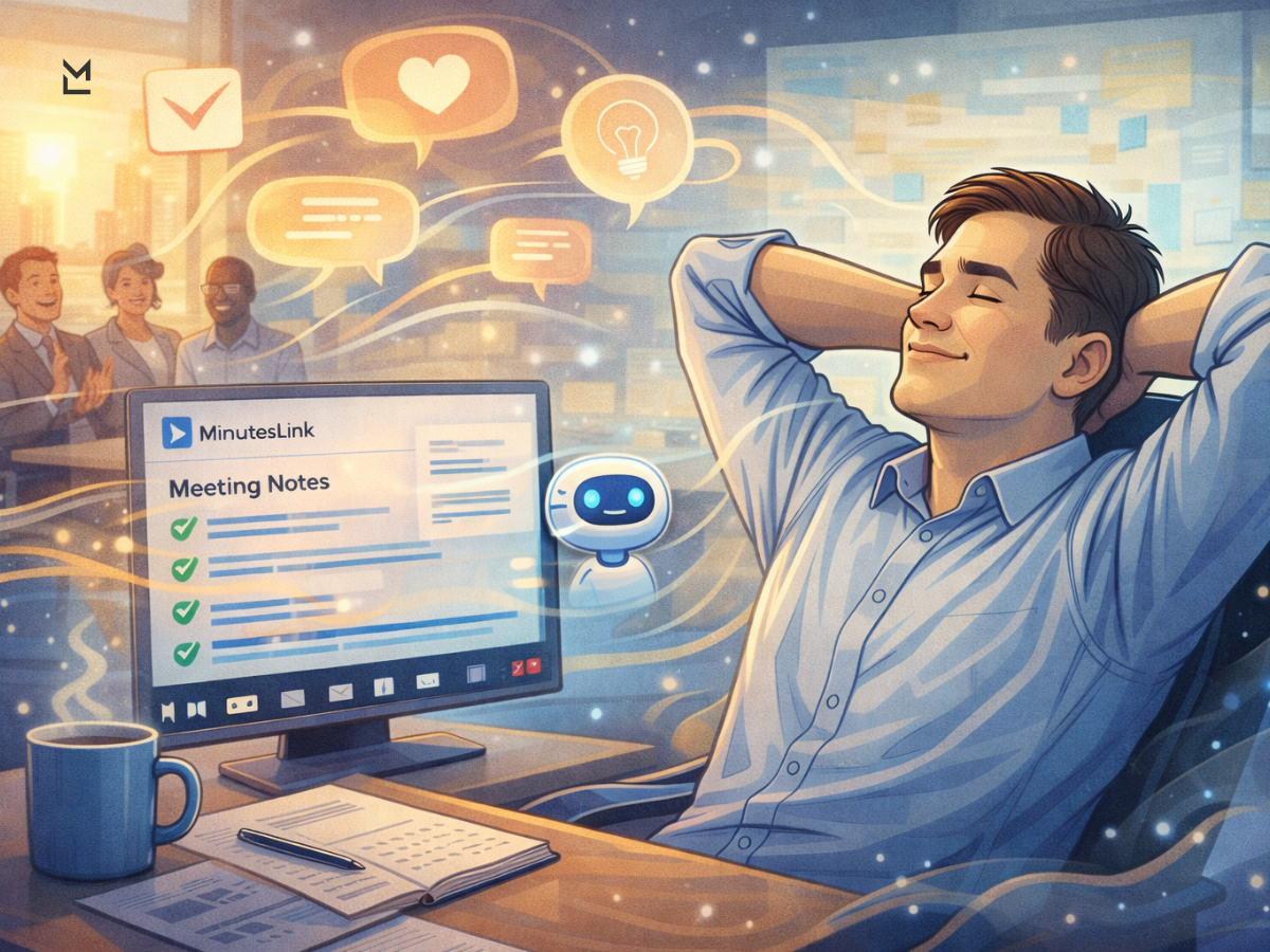 Confident professional supported by AI communication tools