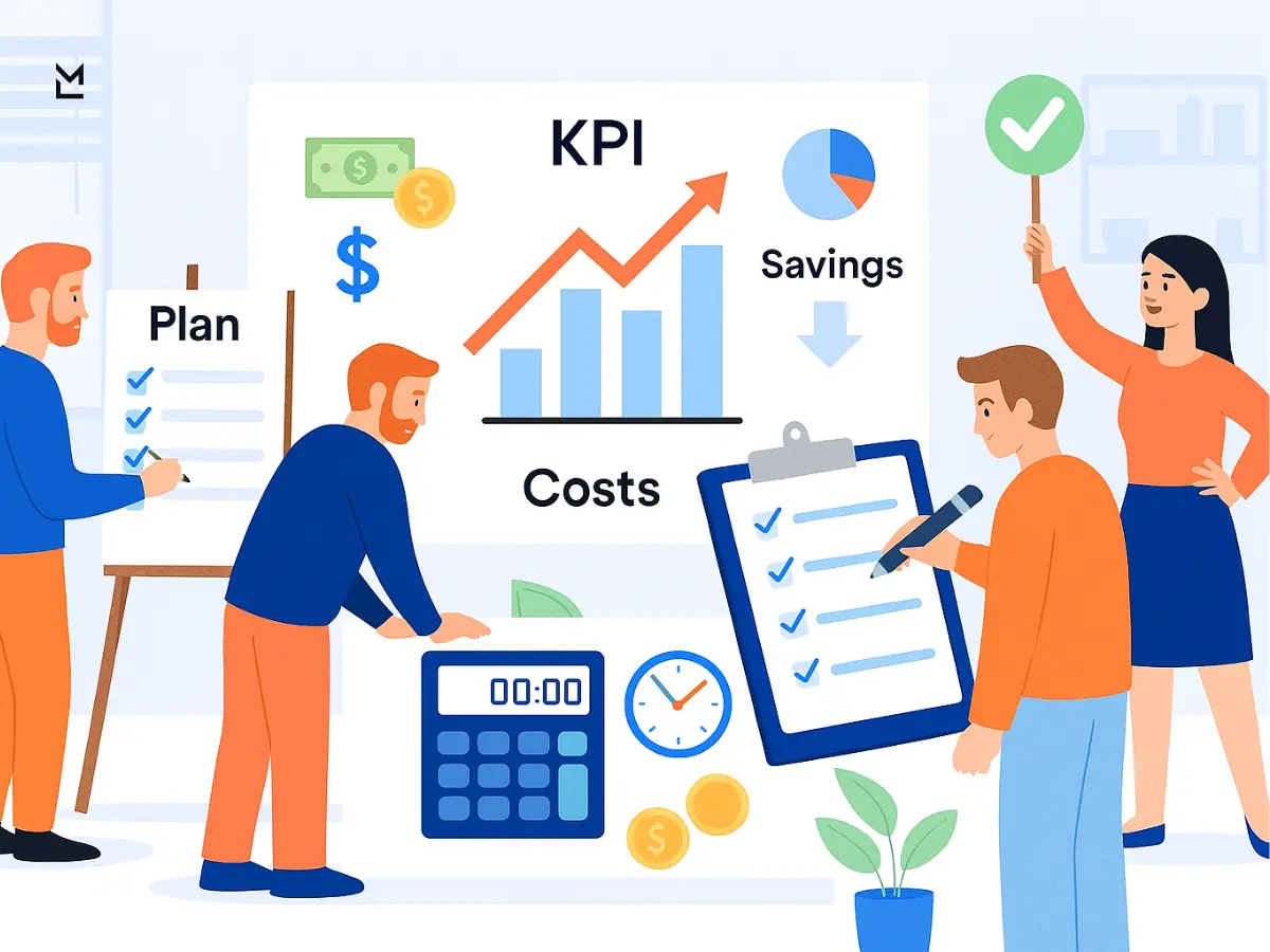 Collaborating on KPIs, metrics, and process savings.