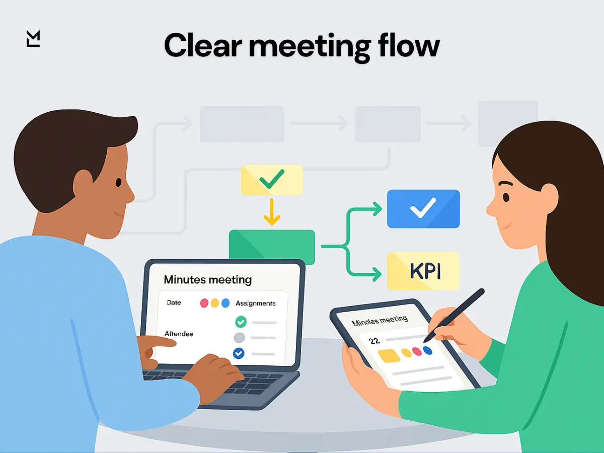 Digital notes with structured meeting flow