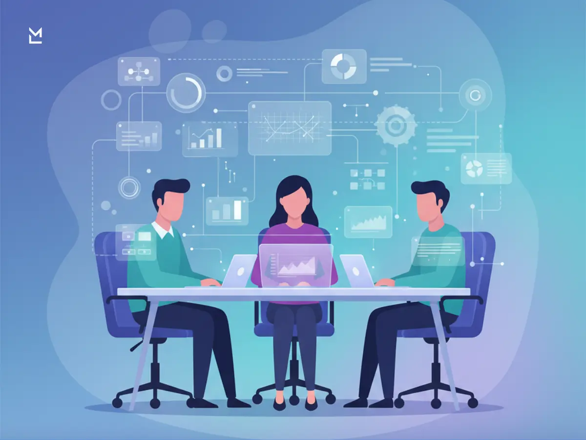 Team collaboration with transparent digital data flow visualization