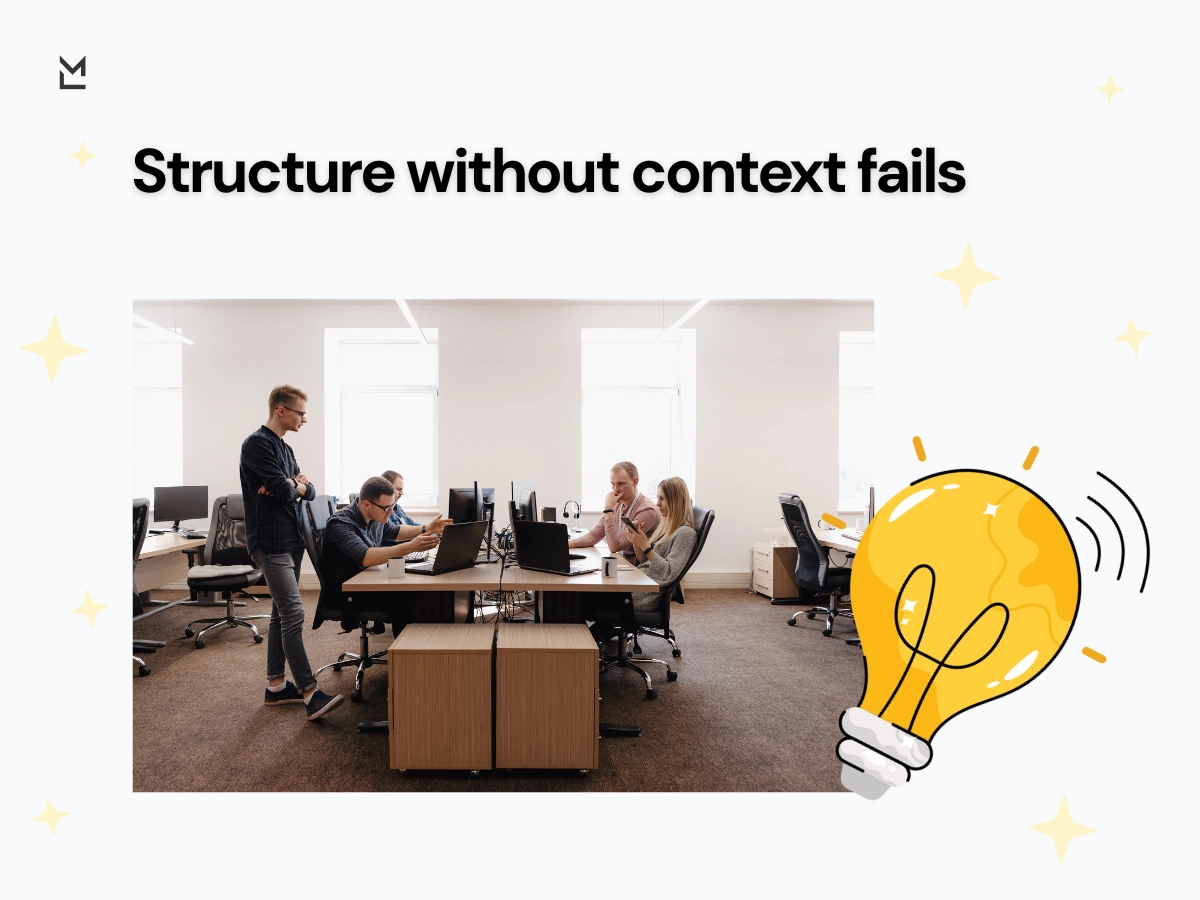 Team following rigid meeting notes template