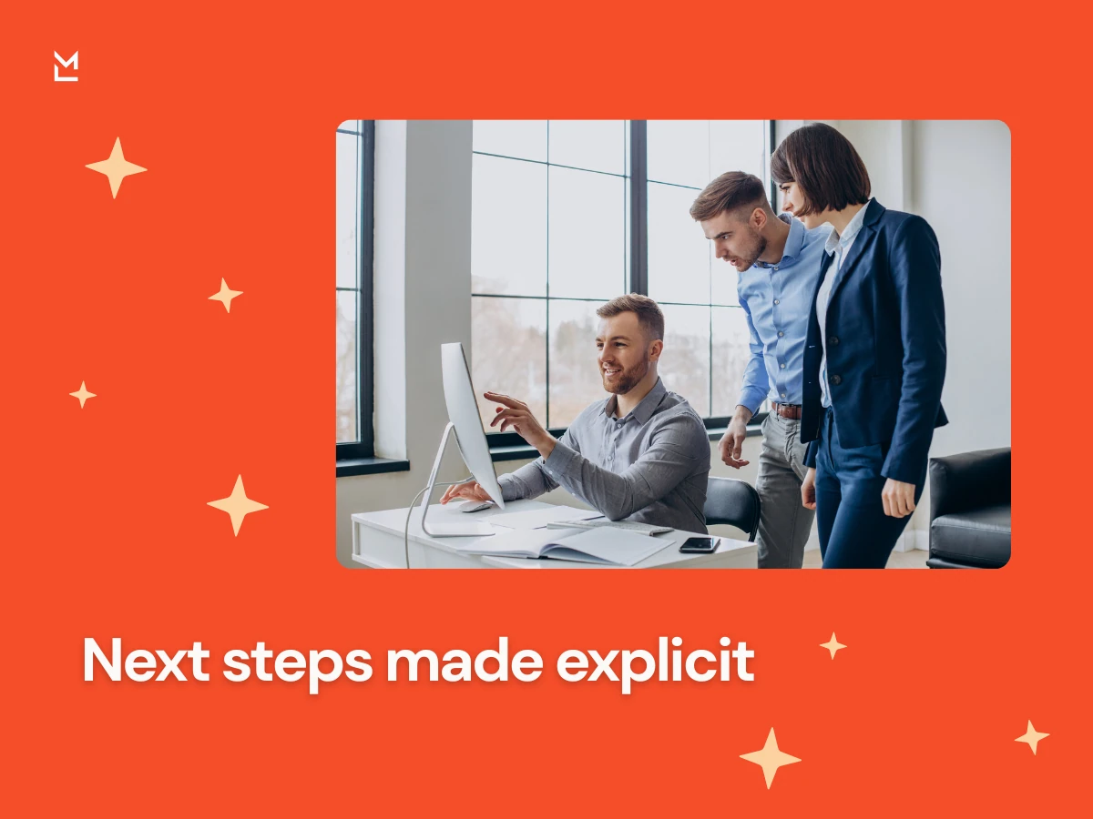 Team reviewing next steps together