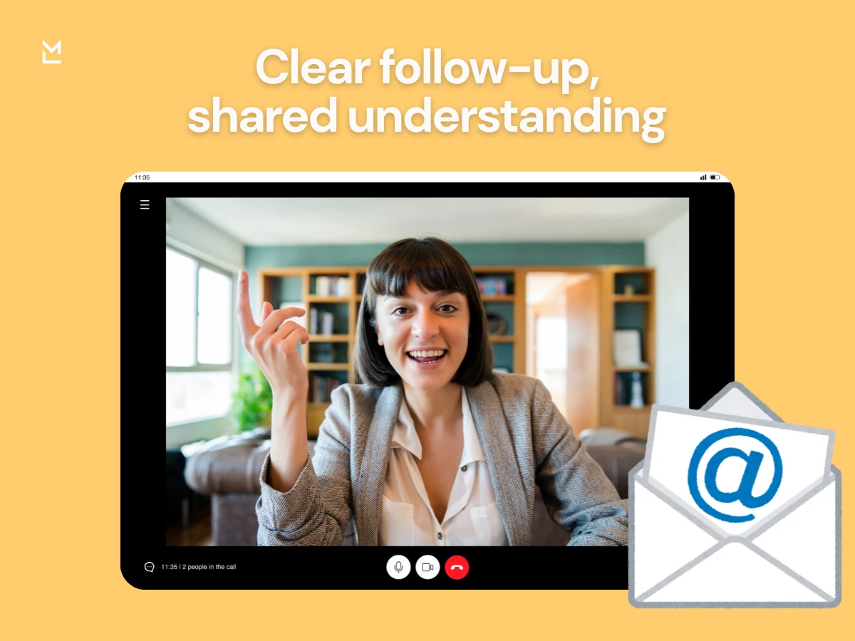 Person writing a follow-up email