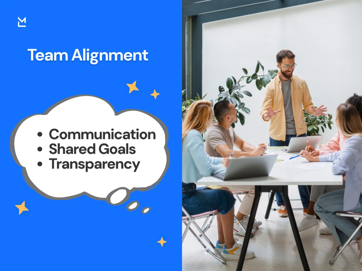 team alignment meeting focused on shared work goals and communication