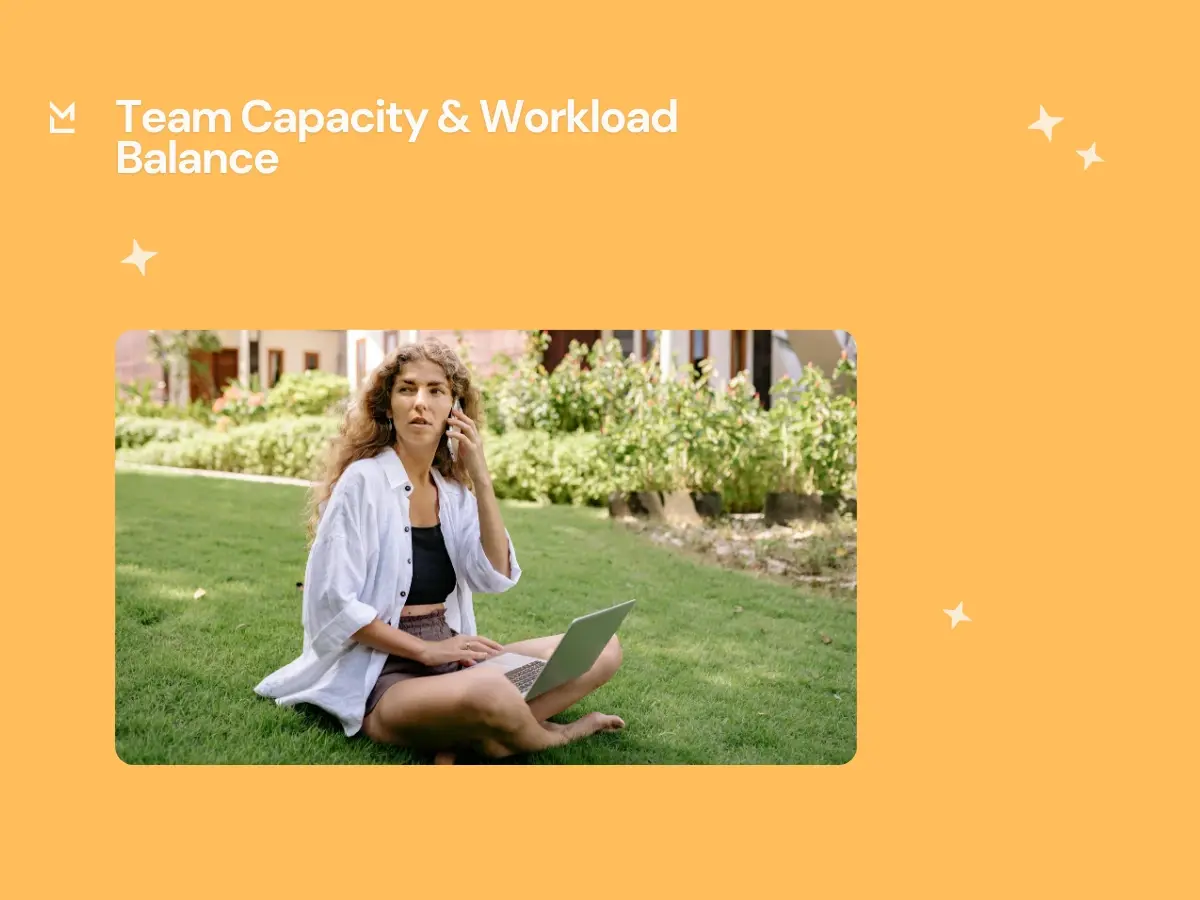 Team capacity and workload balance concept with remote worker using laptop