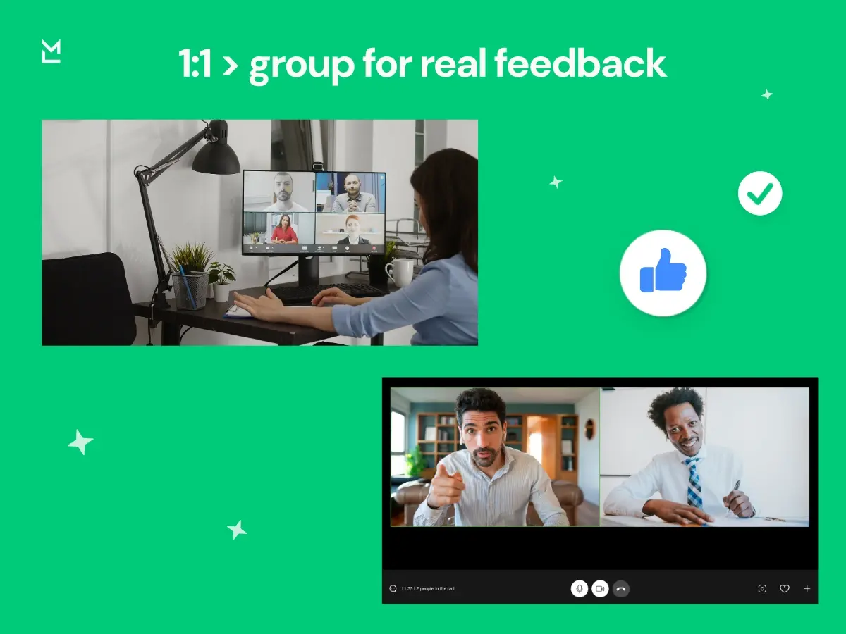 one on one meetings vs group meetings for better feedback and employee engagement
