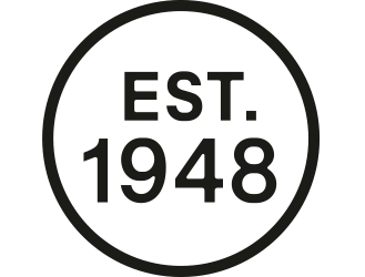 Circle containing the text EST. 1948 in bold black font.