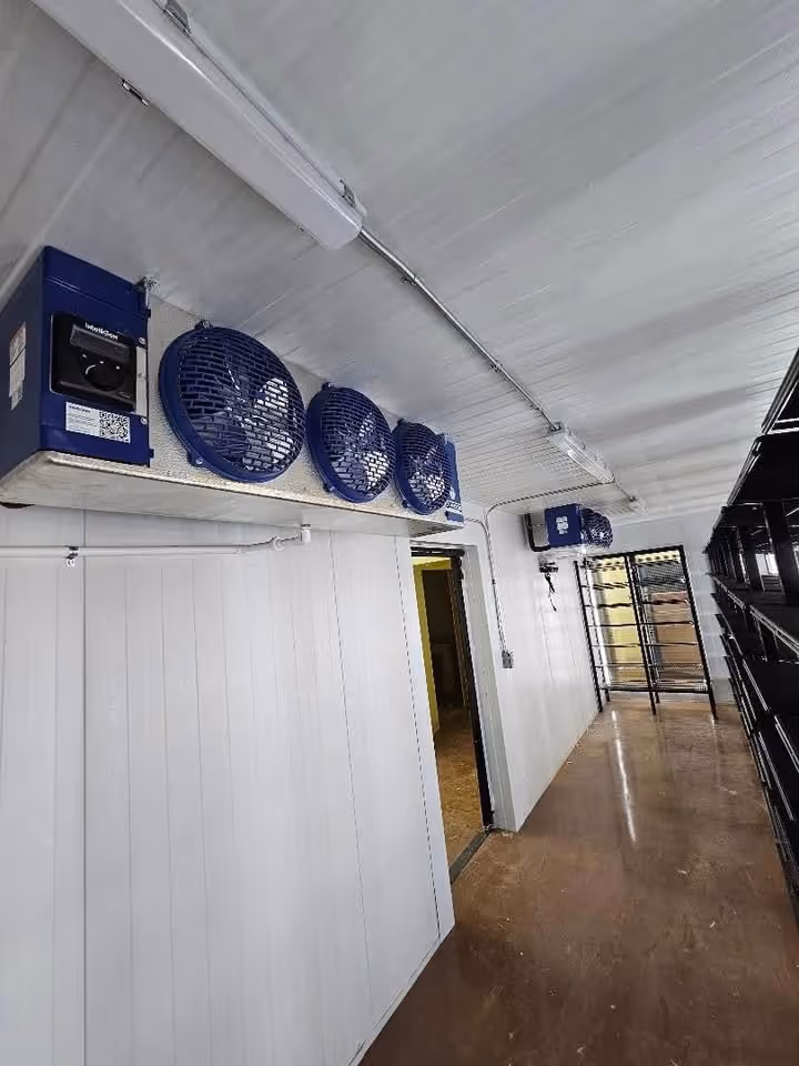 Convenience store cold storage interior