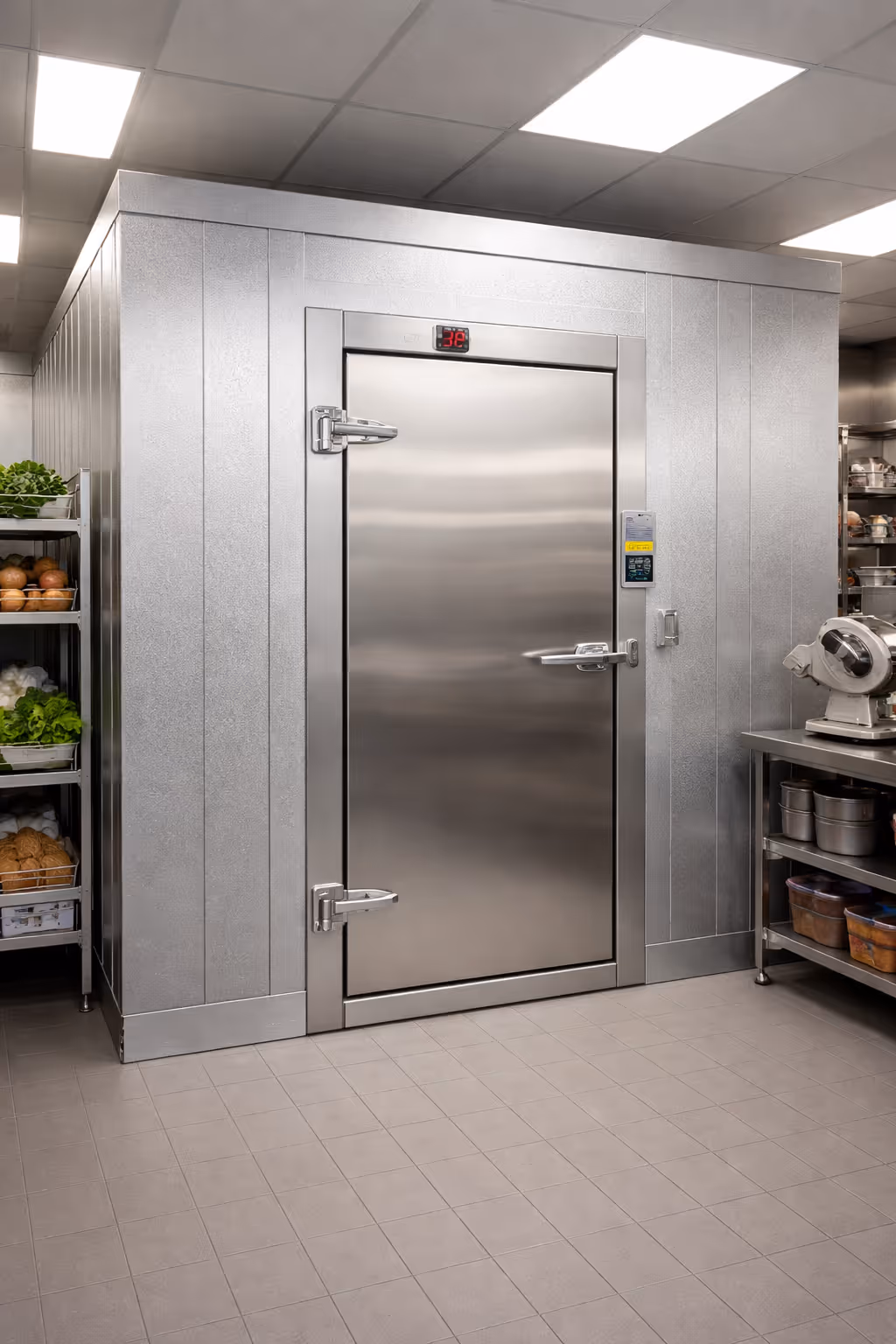 Restaurant walk-in with CoRound coving installed