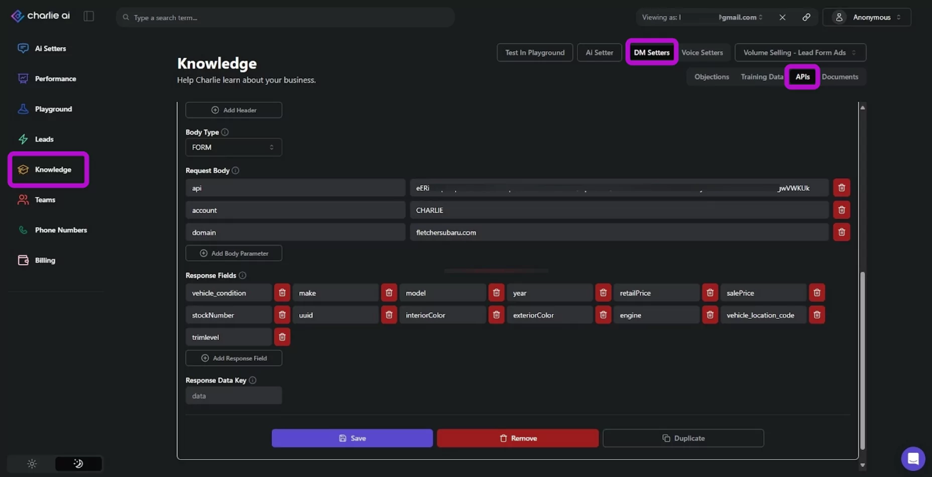 DM Setter Knowledge Base: API Integrations