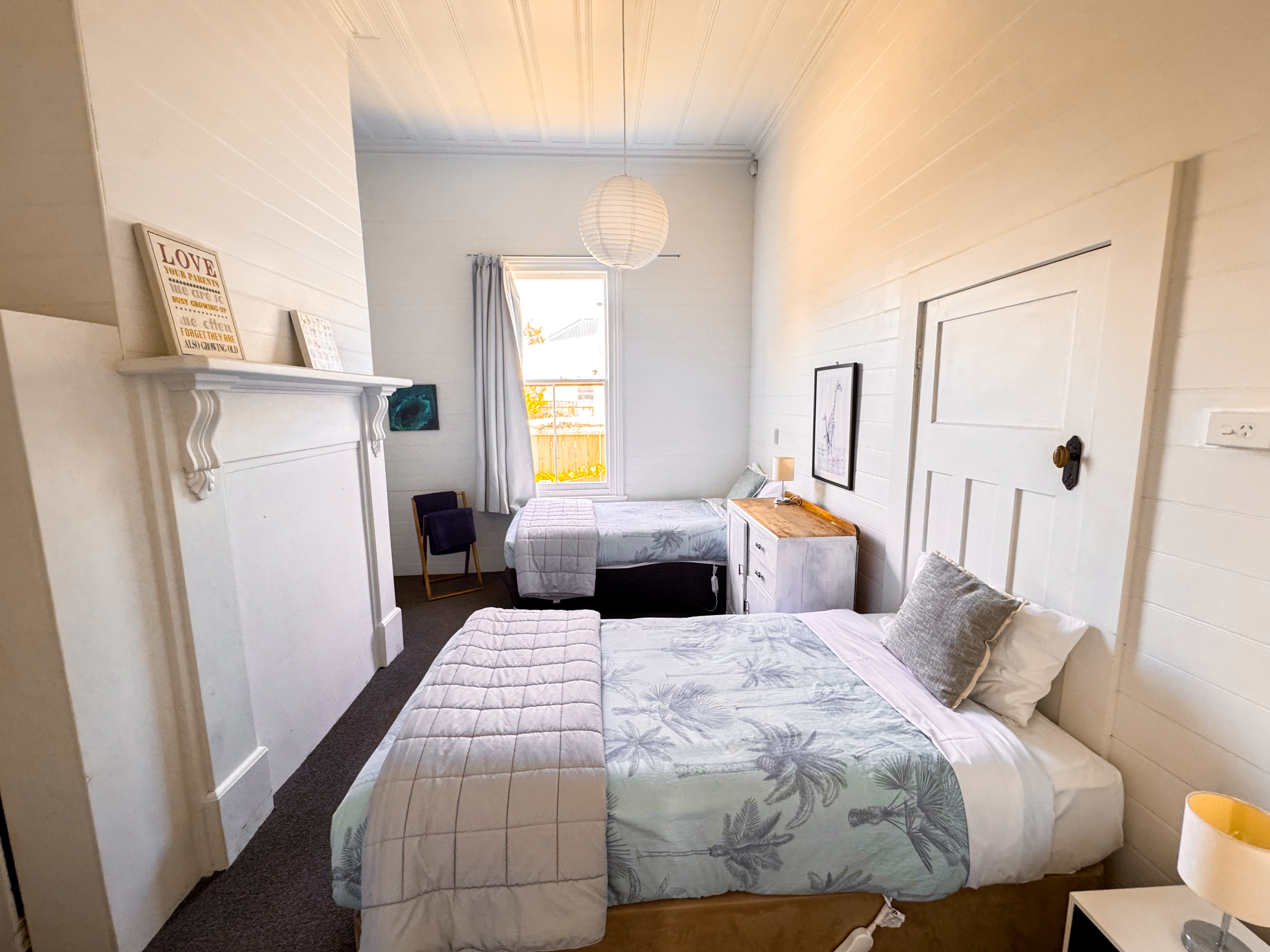 Fourth end bedroom, 2 single beds at Constables Quarters, a 4 bedroom holiday house in Gisborne. Operated by Accomnmodation in Gisborne