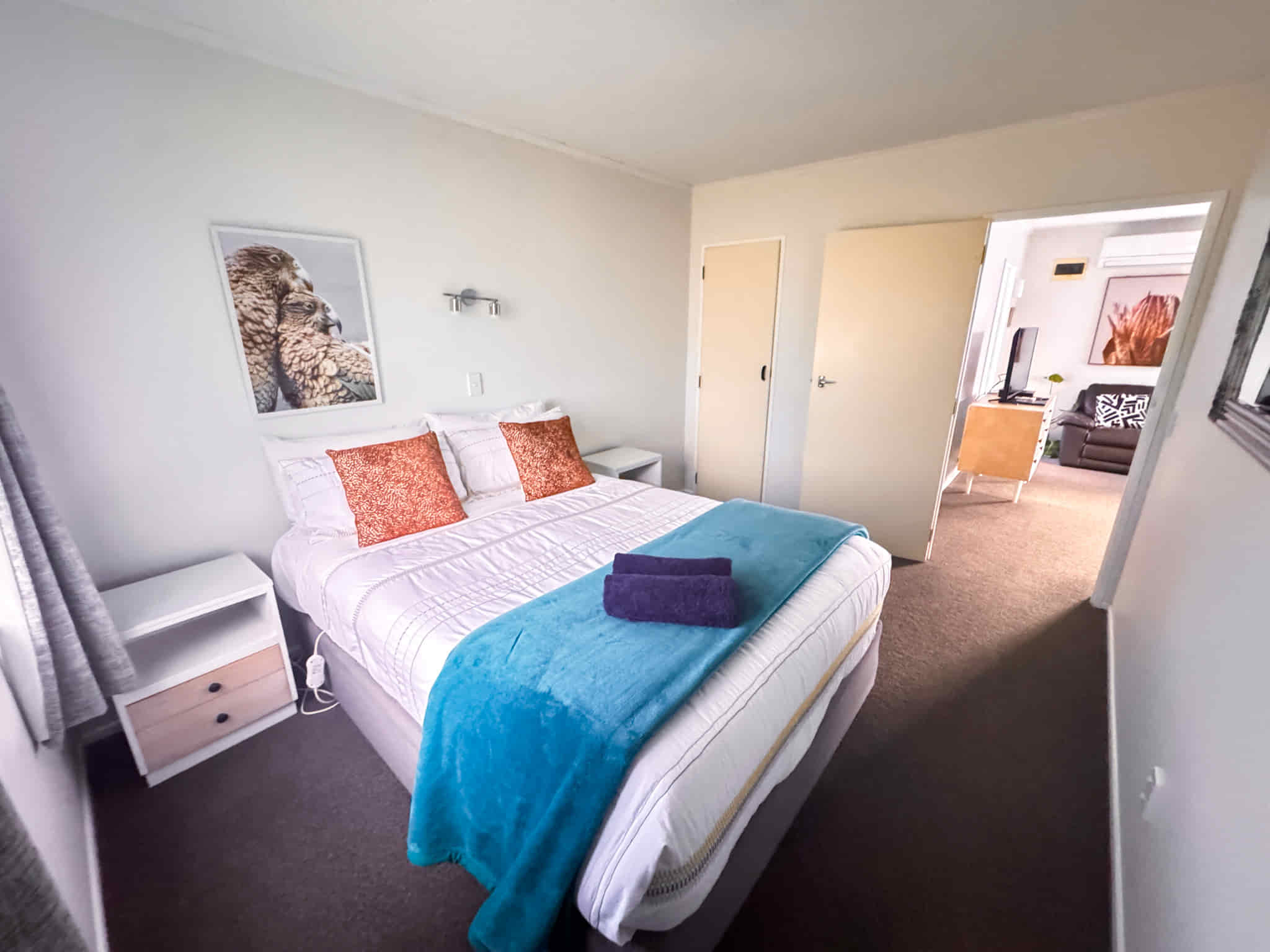 Railway Nook property hosted by Accommodation in Gisborne Photo shows comfortable living lounge area.
