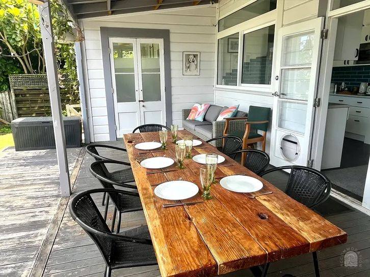 Exterior outdoor area at The Clifford , a 3-bedroom villa holiday home in Gisborne, operated by Accommodation in Gisborne.
