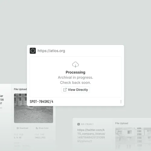 Image showing Atlos platform media archiving UI