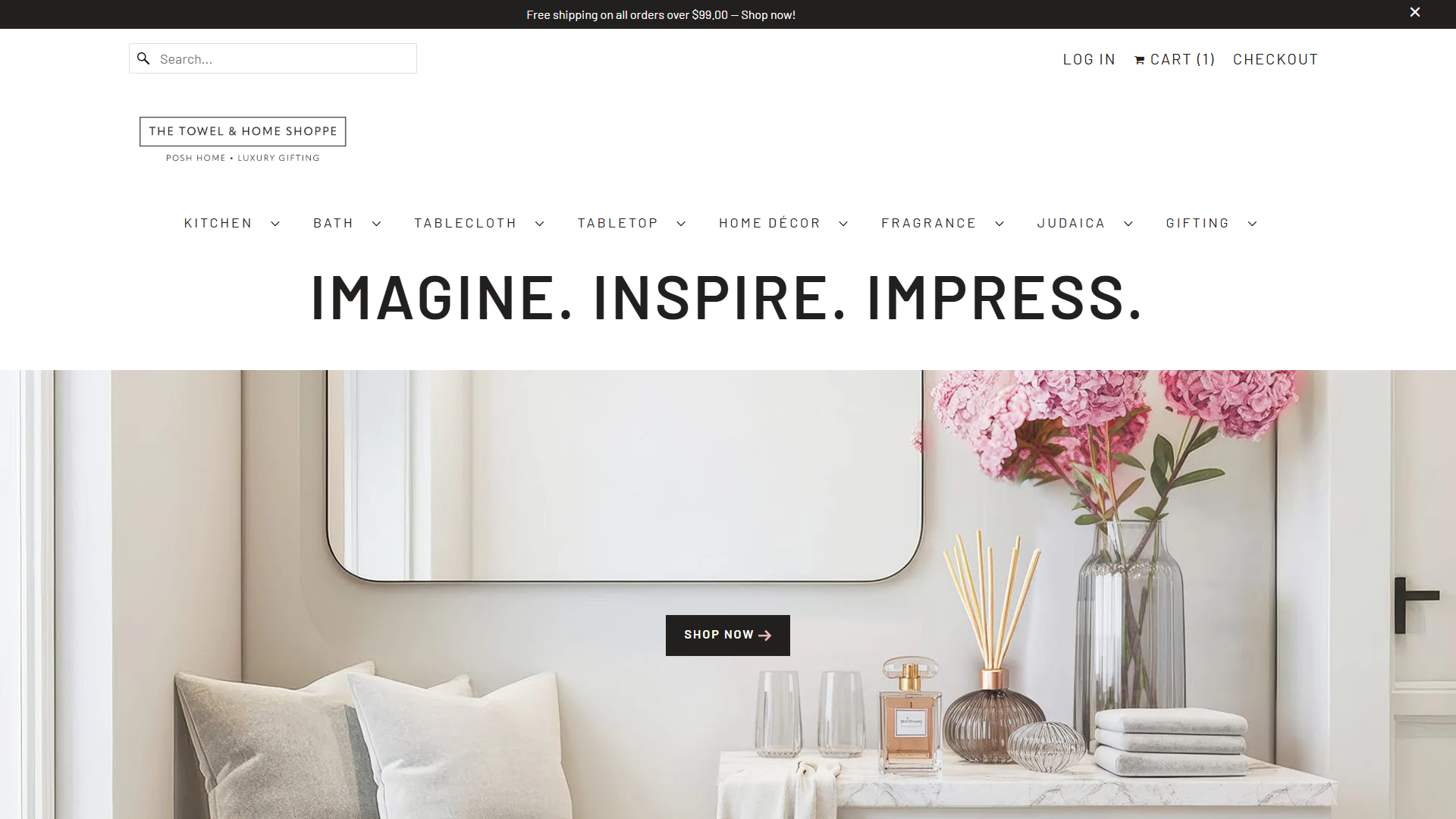 The Towel and Shoppe hero area