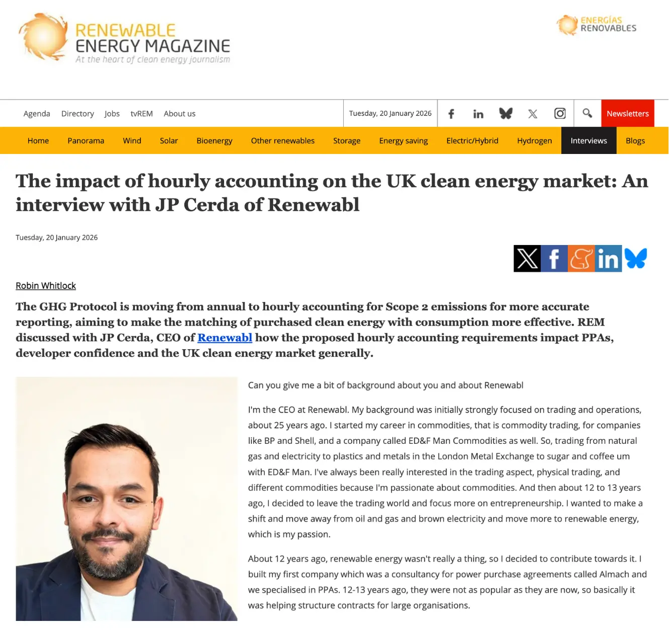 Juan Pablo Cerda interview in REM